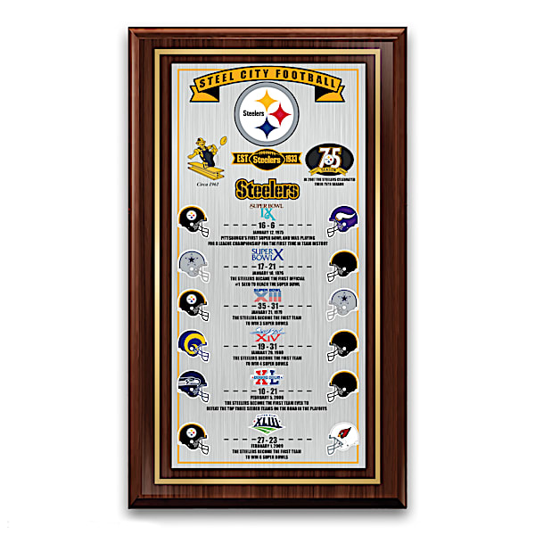 NFL Pittsburgh Steelers Commemorative Wooden Wall Plaque