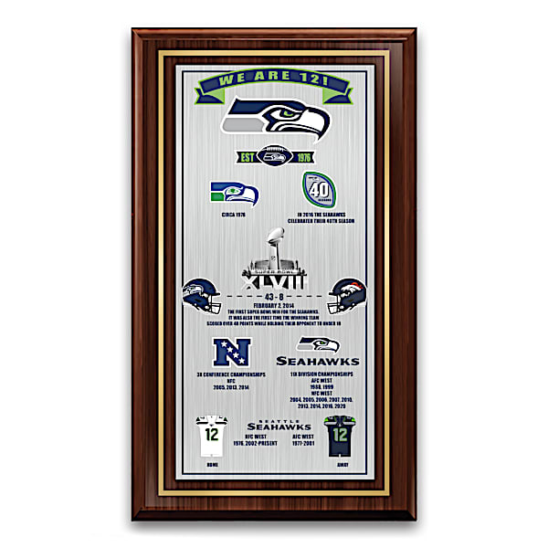 NFL Seattle Seahawks Commemorative Wooden Wall Plaque