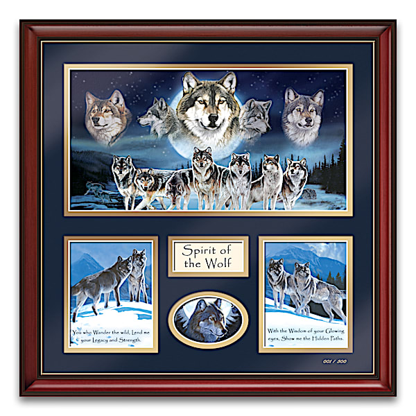 Al Agnew Spirit Of The Wolf Masterpiece Framed Wall Decor