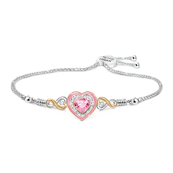 Personalized Spinning Birthstone Bracelet For Granddaughter