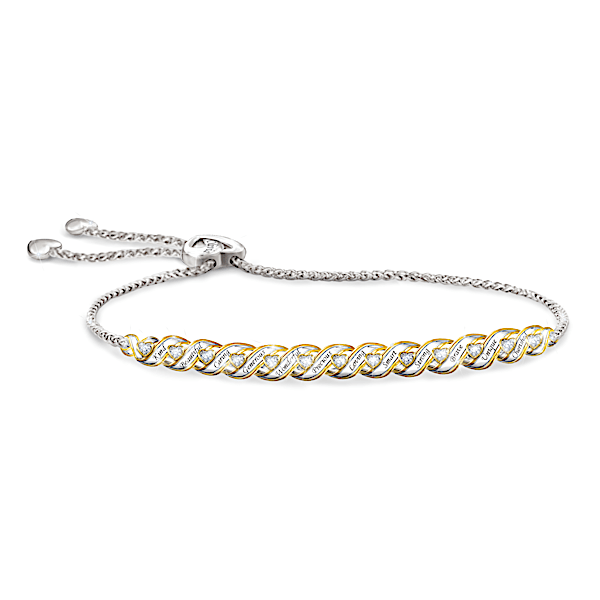 Personalized Granddaughter Bracelet Adorned With 18K Gold-Plated And Diamond Accents - Personalized Jewelry