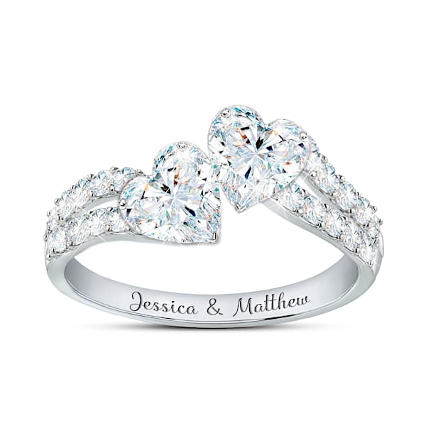 1-Carat Genuine Moissanite Romantic Personalized Silver Ring