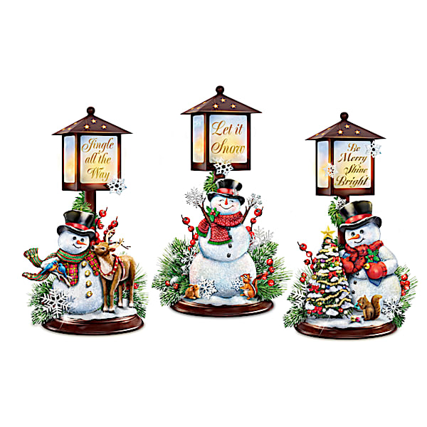 Dona Gelsinger Snowman Lanterns With Flameless Candles