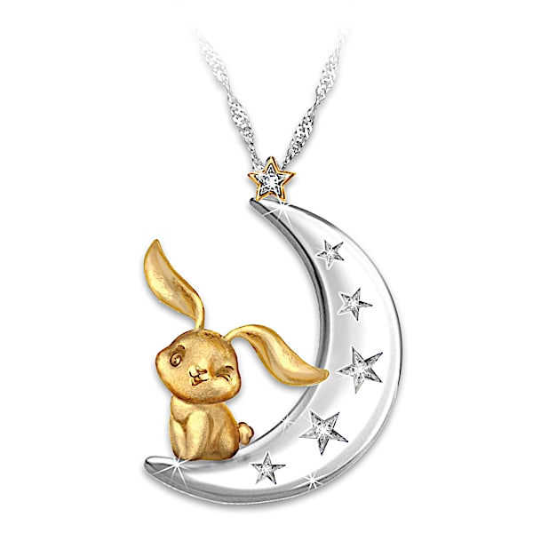 Somebunny Loves You Moon Pendant For Granddaughter