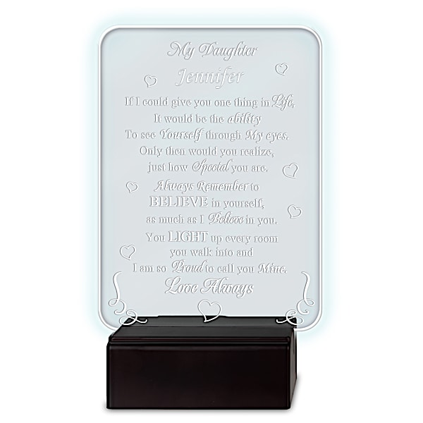 Illuminated Glass Plaque Personalized For Daughters
