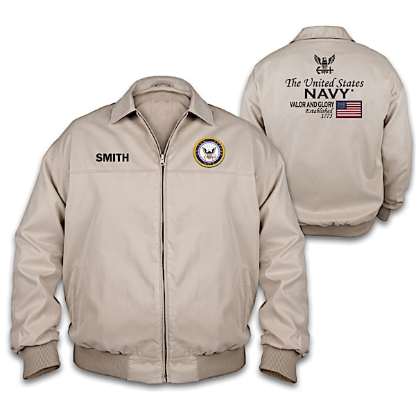 U.S. Navy Men's Windbreaker Jacket Personalized With Name