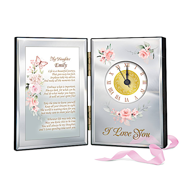 Inspirational Mirrored Clock Personalized For Your Daughter