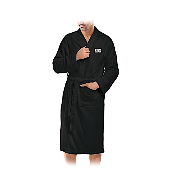 Ultra-Cozy Cotton Men's Robe Personalized With Your Initials
