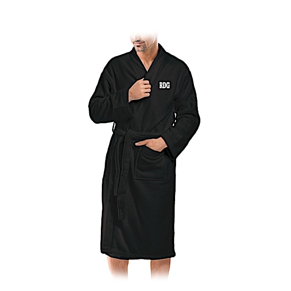 Ultra-Cozy Cotton Men's Robe Monogrammed With Your Initials