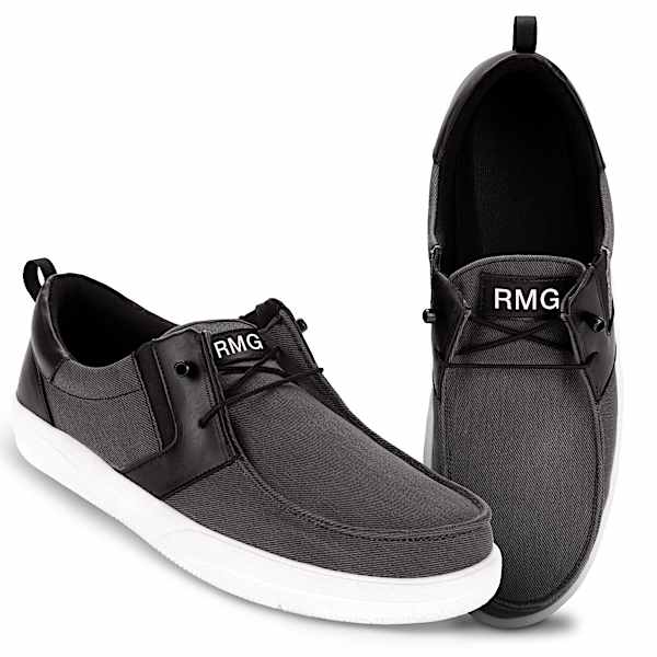 Gray Canvas Slip-On Shoes Personalized With Your Initials