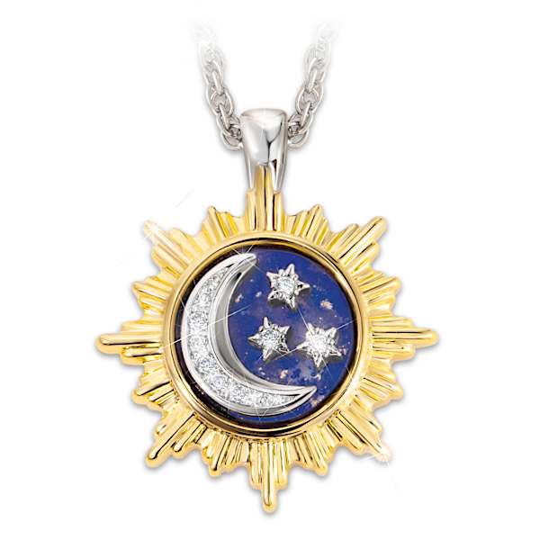 Genuine Lapis Lazuli And Topaz Celestial Daughter Pendant
