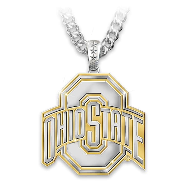 Ohio State Buckeyes Men's Stainless Steel Emblem Pendant