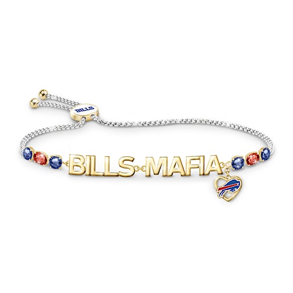 Buffalo Bills 18K Gold-Plated Team Slogan Bracelet