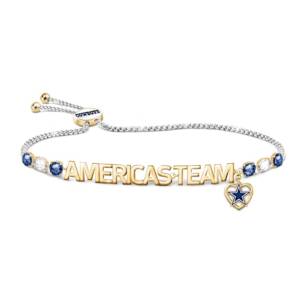 Dallas Cowboys 18K Gold-Plated Team Slogan Bracelet