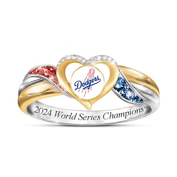 Dodgers 2024 World Series Champions Heart-Shaped Ring