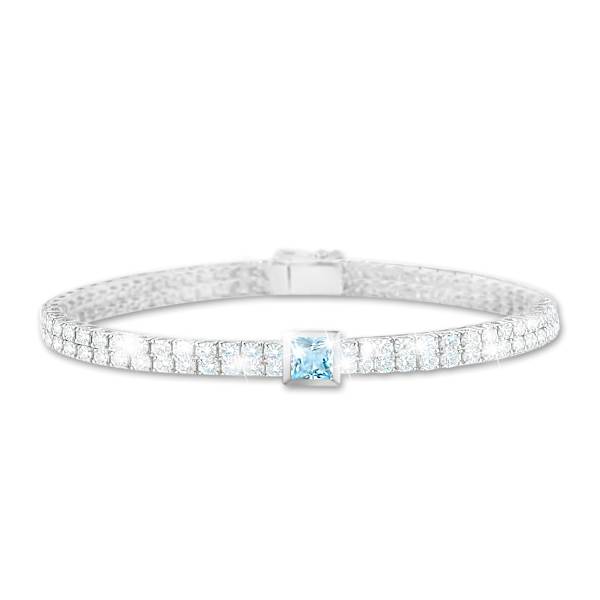 8-Carat Tennis Bracelet With Daughter's Crystal Birthstone