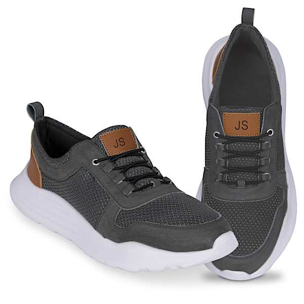 Men's Gray Slip-On Shoes Monogrammed With Your Initials