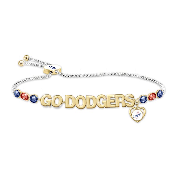 Los Angeles Dodgers 18K Gold-Plated Team Slogan Bracelet