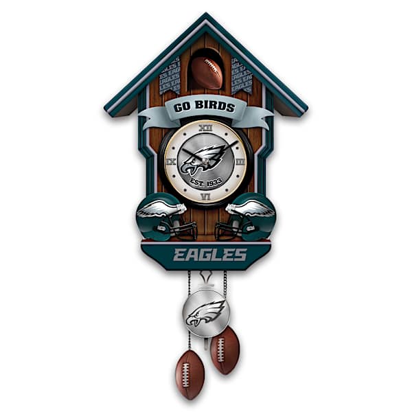 Dallas Cowboys NFL Cuckoo Clock With Team Colors, Logos, Slogan