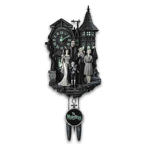 The Munsters Glow-In-The-Dark Sculpted Wall Clock