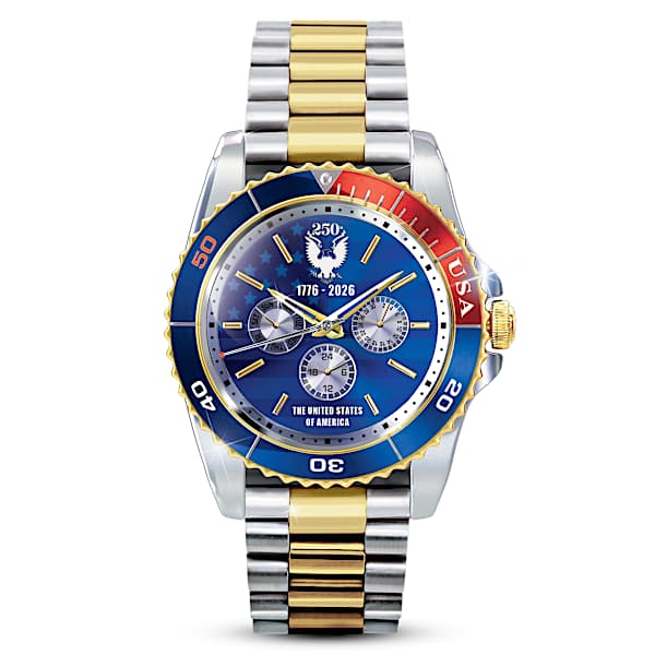 U.S. Air Force Mens Two-Tone Stainless Steel Watch Featuring The