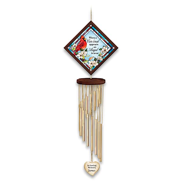 Personalized Cardinal Art Memorial Wind Chime