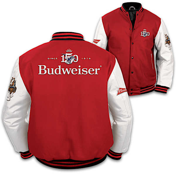 Budweiser 150th Anniversary Varsity Jacket Red 1