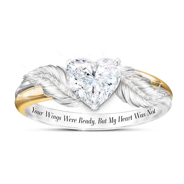 Your Wings Were Ready White Topaz Remembrance Ring