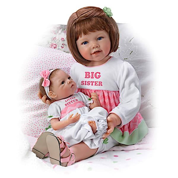 A Sister's Love Child And Baby Poseable Vinyl Doll Set
