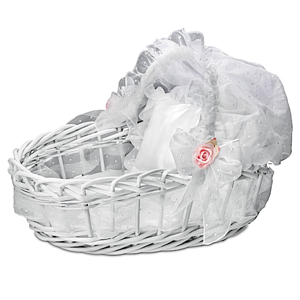 Sweet Slumber White Wicker Basket Baby Doll Accessory