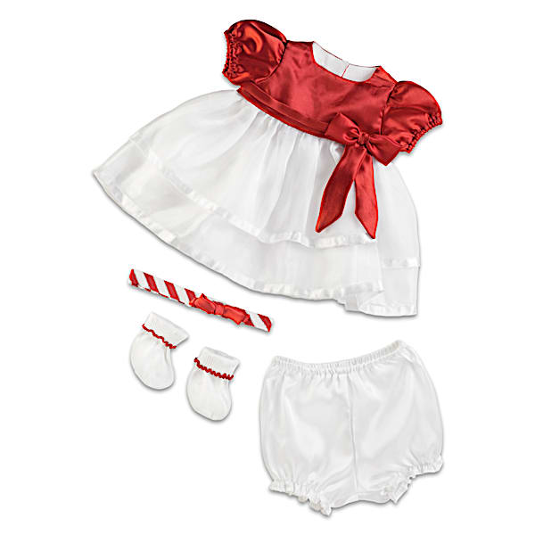 Candy Cane Christmas Baby Doll Ensemble Accessory Set