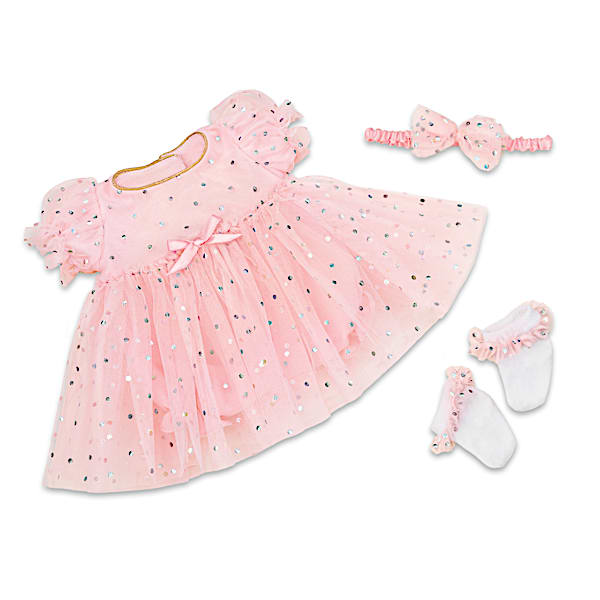 Celebration Dress 3-Piece Outfit For 16 - 19 Baby Dolls