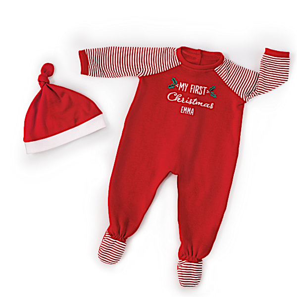 Personalized Christmas PJs Set For Baby Dolls 16 - 19 Long