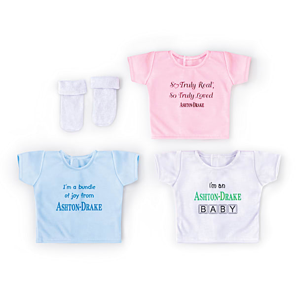 Set Of 3 Shirts And A Pair Of Socks For 17 - 19 Baby Dolls