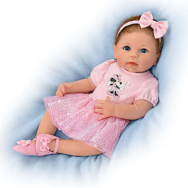 Poseable Baby Doll With 3-Piece Disney Minnie Mouse Outfit