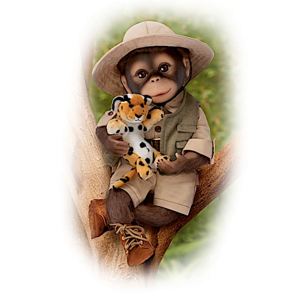 Milo The Safari Monkey Doll With A Leopard Plush Animal