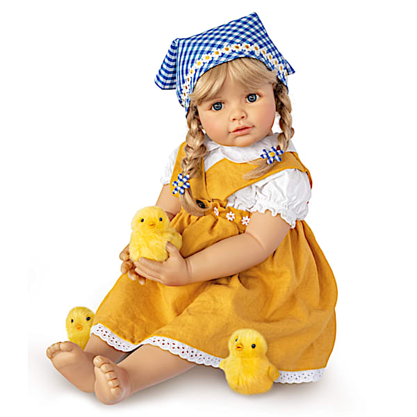Monika Gerdes Emma With Chicks Child Doll And Plush Chicks