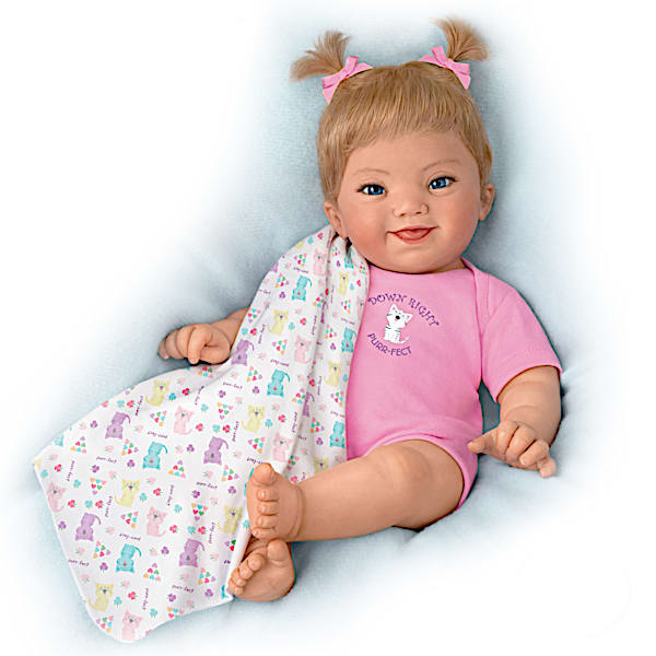 Ping Lau Down Syndrome Awareness Lifelike Poseable Baby Doll