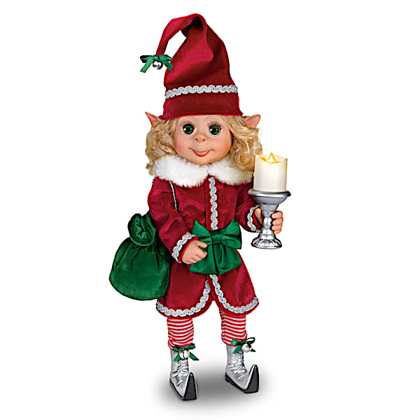 Merry The Christmas Elf Doll With An Illuminating Candle