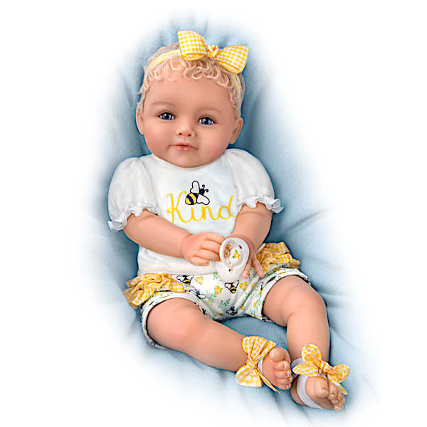 Ping Lau Bee Kind Baby Doll With Magnetic Pacifier