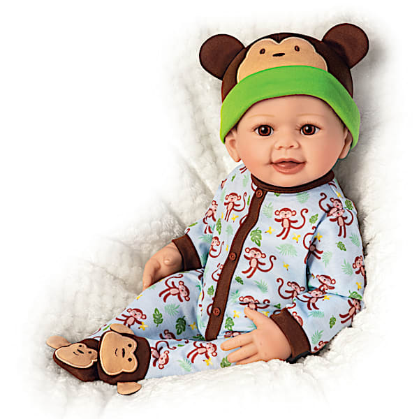 Lucas Monkey-Themed Lifelike Baby Doll By Linda Murray