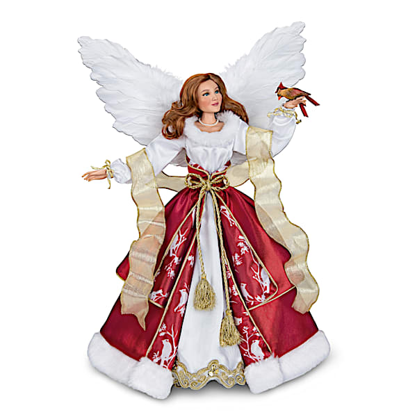 Cardinal-Themed Poseable Musical Angel Doll