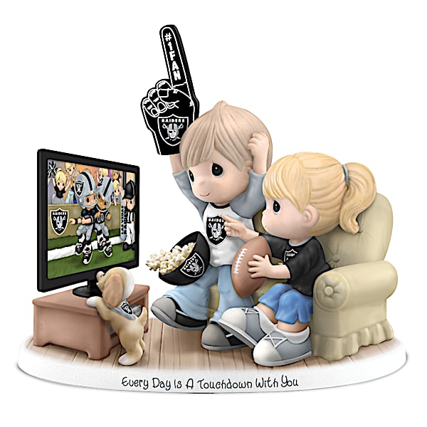 NFL-Licensed Oakland Raiders Fan Precious Moments Porcelain Figurine
