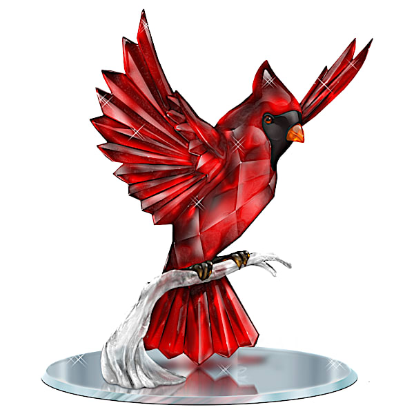 Beauty Of The Garnet Cardinal Songbird Figurine