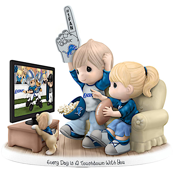 Officially Licensed NFL Detroit Lions Fans Precious Moments Porcelain Figurine