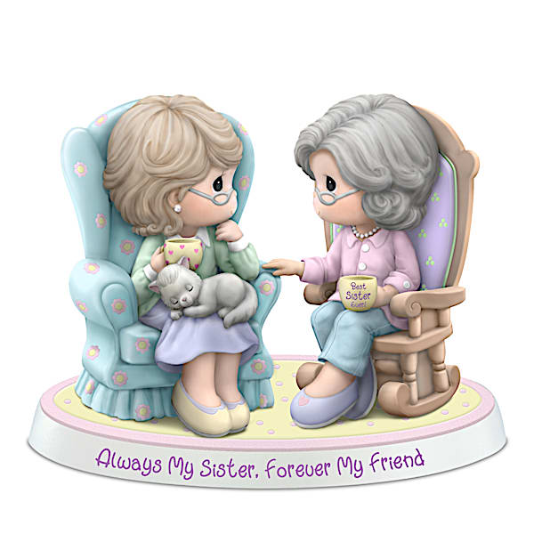 Precious Moments Always My Sister Forever My Friend Porcelain Figurine