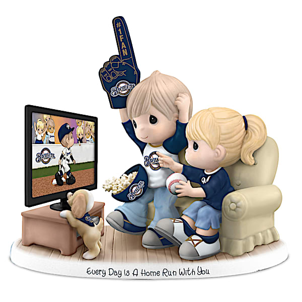 Precious Moments Milwaukee Brewers Fan Porcelain Figurine: Hamilton Collection