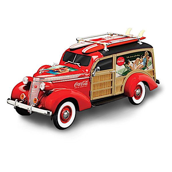 1:18-Scale COCA-COLA Cruising To Refreshment Woody Wagon Sculpture