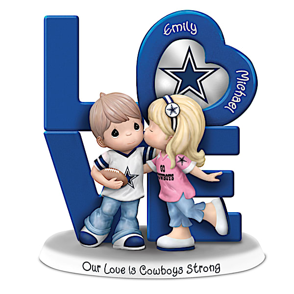 Precious Moments Our Love Is Dallas Cowboys Strong Figurine with 2 Names