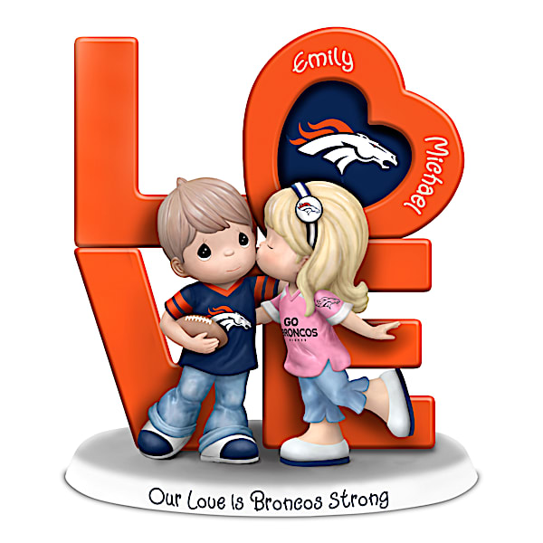 Precious Moments Our Love Is Broncos Strong Figurine with 2 Names